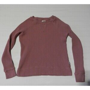 The North Face Women’s XS Waffle Knit Thermal Shirt Pink Long Sleeve Top Sweater